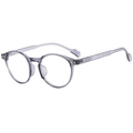 Retro oval sunglasses in transparent purple grey frame with minimalist luxury rivet accents - Grey Frame