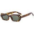 Lunettes de soleil hexagonales rétro en écaille avec verres vert foncé et rivets en métal - Écaille