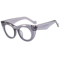 Fashionable grey translucent cat eye sunglasses with stylish streamlined frame for women - D19 Z-2 / Transparent Grey Clear Anti-Blue Lens