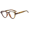 Retro tortoise shell sunglasses with metal rivets and transparent lenses on white base - Tortoise Frame