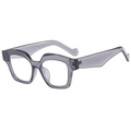Minimalist square sunglasses with translucent grey frames and modern wide temples - Grey Frame Clear Lens