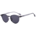 Occhiali da sole rotondi retrò con montatura grigio trasparente e lenti scure - Occhiali da sole / Blu Trasparente Lente Grigia C03