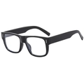 Occhiali da sole quadrati neri oversize alla moda con dettagli in argento da donna - Montatura Nera Lente Chiara (Anti-Luce Blu)