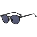 Occhiali da sole rotondi classici neri con lenti grigio scuro e protezione UV - Occhiali da sole / Nero Lucido Lenti Grigie C01