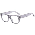 Translucent smoke gray square frame sunglasses with thick temples for women - Grey Frame