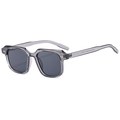 Lunettes de soleil carrées grises classiques avec verres polarisés et charnières - Monture Grise / Verres Gris-Noir