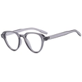 Retro grey translucent cat-eye sunglasses with silver rivets and sleek temples - Transparent Smoke