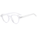 Retro transparent round frame sunglasses with stylish metal hinge and Boston style - Transparent Frame