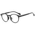 Classic black oval retro sunglasses with silver stud accents and elegant round frames - Black Frame