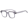 Occhiali da sole vintage quadrati grigio traslucido con rivetti metallici modello ZN2113 - Montatura Grigio Trasparente Lente Chiara