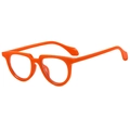 Retro oval sunglasses with thick orange frame and clear lenses in a minimalist style - Orange Anti-blue Light Clear Lens C09