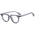 Chic retro oval eyewear frame in translucent grey purple finish for modern style - Transparent Grey Anti-blue Light Clear Lens C07