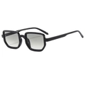Lunettes de soleil carrées chic monture noire brillante et verres dégradés gris - Monture Noire Verres Dégradé Vert