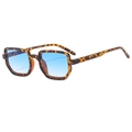 Lunettes de soleil carrées rétro avec monture écaille et verres bleus dégradés - Monture Écaille Verres Bleu Dégradé