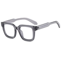 Occhiali da sole quadrati grigio traslucido UV400 con montatura leggera in stile minimalista - Grigio Trasparente (C07 Anti-Luce Blu)