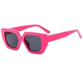 Occhiali da sole quadrati vintage Y2K da donna in rosa confetto lucido - Montatura Rosa Rossa Lenti Grigie