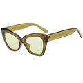 Gafas de sol retro de ojo de gato con montura verde oliva translúcida y lentes tintadas - Verde oliva