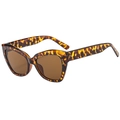 Gafas de sol chic cat eye con montura de carey marrón y cristales de color marrón oscuro - Carey