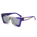 Fashionable cat eye sunglasses with purple gradient frame and neutral gray lenses - Purple Grey Frame Grey Lens