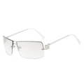 Modern rimless oval sunglasses with silver metal frame and retro Y2K design - Silver Frame Silver Mirror Lens