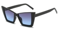 Occhiali da sole cat-eye alla moda con montatura nera e lenti sfumate blu-viola - Montatura Nera Lenti Grigio Blu