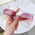 Gafas de sol sin montura con lentes degradadas violetas y montura de metal dorado - Marco Dorado Púrpura Degradado