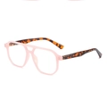 Montatura aviator a doppio ponte in rosa trasparente con aste tartarugate classiche - Rosa Trasparente