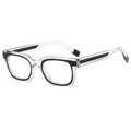 Monture de lunettes carrée moderne bicolore avec design transparent et noir contrasté - Monture Noire Transparente