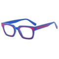 Montatura per occhiali quadrata alla moda blu e rosa con protezione luce blu - Montatura Sfumata Blu Rosso