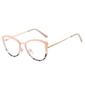 Montatura occhiali cat eye rosa e tartarugata con stanghette in metallo dorato per donna - Montatura Tartarugata Rosa