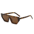 Retro geometric square sunglasses with stylish brown tortoiseshell frames and brown lenses - Tortoiseshell Frame Tea Lens