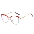 Occhiali cat eye con montatura in metallo rosso e oro dal design retrò alla moda - Montatura Rossa