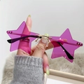 Lunettes de soleil sans monture en forme d'étoile avec verres violets et monture dorée - Monture Dorée Verres Violets