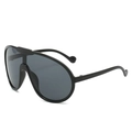 Lunettes de soleil bouclier surdimensionnées avec monture noire et verres foncés chic - Monture Noire Verres Noir Gris