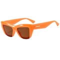 Gafas de sol de ojo de gato vintage con montura naranja brillante y lentes marrones - Marco Naranja Lente de Té