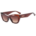 Gafas de sol ojo de gato marrón vintage con lentes degradados y detalles dorados - Montura Té Lente Té