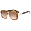 Occhiali da sole aviator quadrati con montatura tartarugata e lenti marroni sfumate - Montatura Leopardata / Lenti Tè