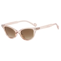 Cat-eye sunglasses with pink transparent resin frames and brown gradient lenses - Champagne Frame Gradient Brown Lens