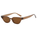 Modische braune Katzenaugen-Sonnenbrille mit Metallscharnieren und Kunstharzrahmen - Tee Rahmen Tee Gläser