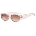 Oval fashion sunglasses with transparent champagne pink frame and brown gradient lenses - Champagne Frame Gradient Brown Lens