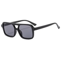 Occhiali da sole aviator quadrati neri oversize con montatura a doppio ponte classica - Montatura Nera Lenti Grigio Nero