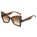 Gafas de sol mariposa de ojo de gato en montura carey con lentes marrones degradados - Gafas de sol / Marco Carey Café Lente Té