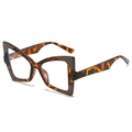 Fashionable butterfly frame sunglasses featuring classic tortoiseshell pattern design - Leopard Coffee Frame Clear Lens