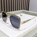 Quadratische Gold-Sonnenbrille mit luxuriösen Strasssteinen und dunklen Gläsern - Goldrahmen Schwarzgrau