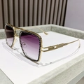 Goldene quadratische Sonnenbrille mit schwarzen Strasssteinen und violettem Verlauf - Goldener Rahmen Graue Verlaufsgläser