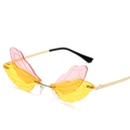 Gafas de sol sin montura alas de libélula con lentes degradado amarillo rosa y montura dorada - Rosa Amarillo