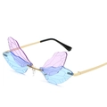 Gafas de sol sin montura ala de libélula con lentes degradadas en violeta y azul - Azul Violeta
