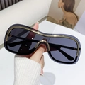 Occhiali da sole oversize senza montatura con lenti viola e bordo in oro chic - Montatura Oro Nero Grigio