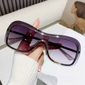 Occhiali da sole a mascherina senza montatura con lenti viola sfumate e bordo in metallo - Montatura Argento Lenti Grigio Sfumato