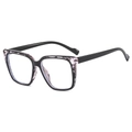 Occhiali TR anti-luce blu quadrati vintage con montatura nera effetto marmo - Montatura Tartarugata Nera